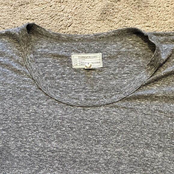 Current/Elliott Women 2 Medium Dress Ruffle Roadie T-shirt Heathered Gray - Picture 4 of 7